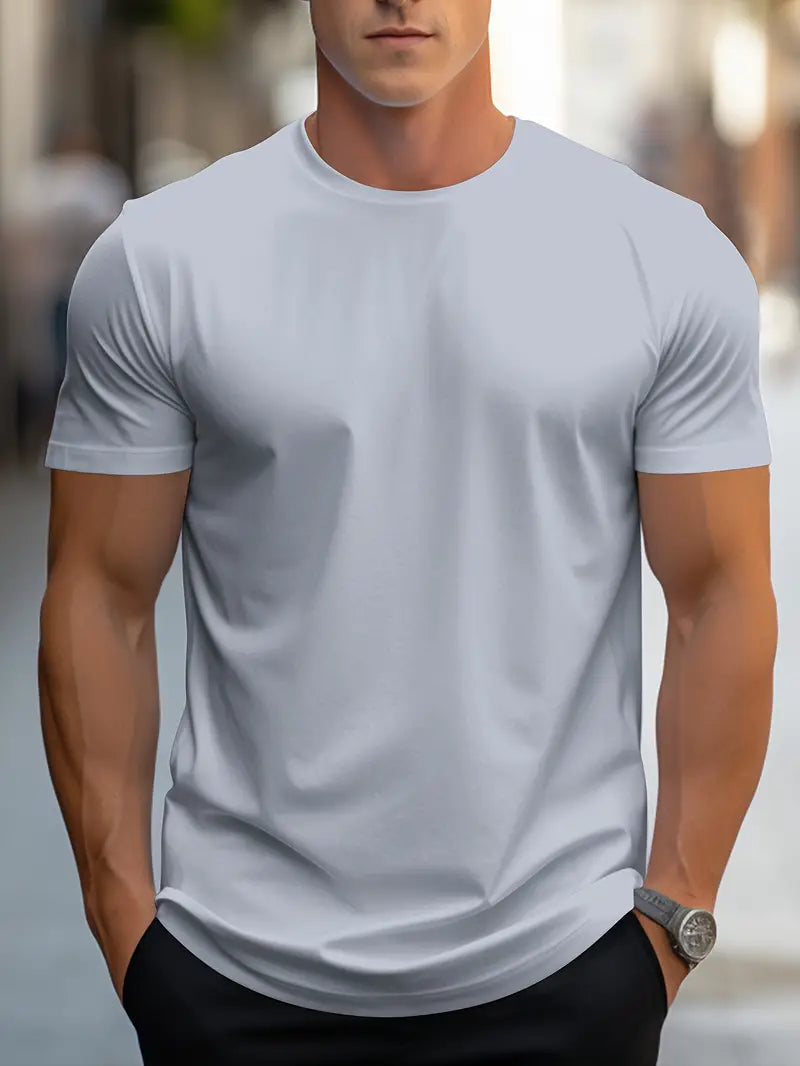 Ewen | T-shirt Tajt Rund Hals Kort Ärmar