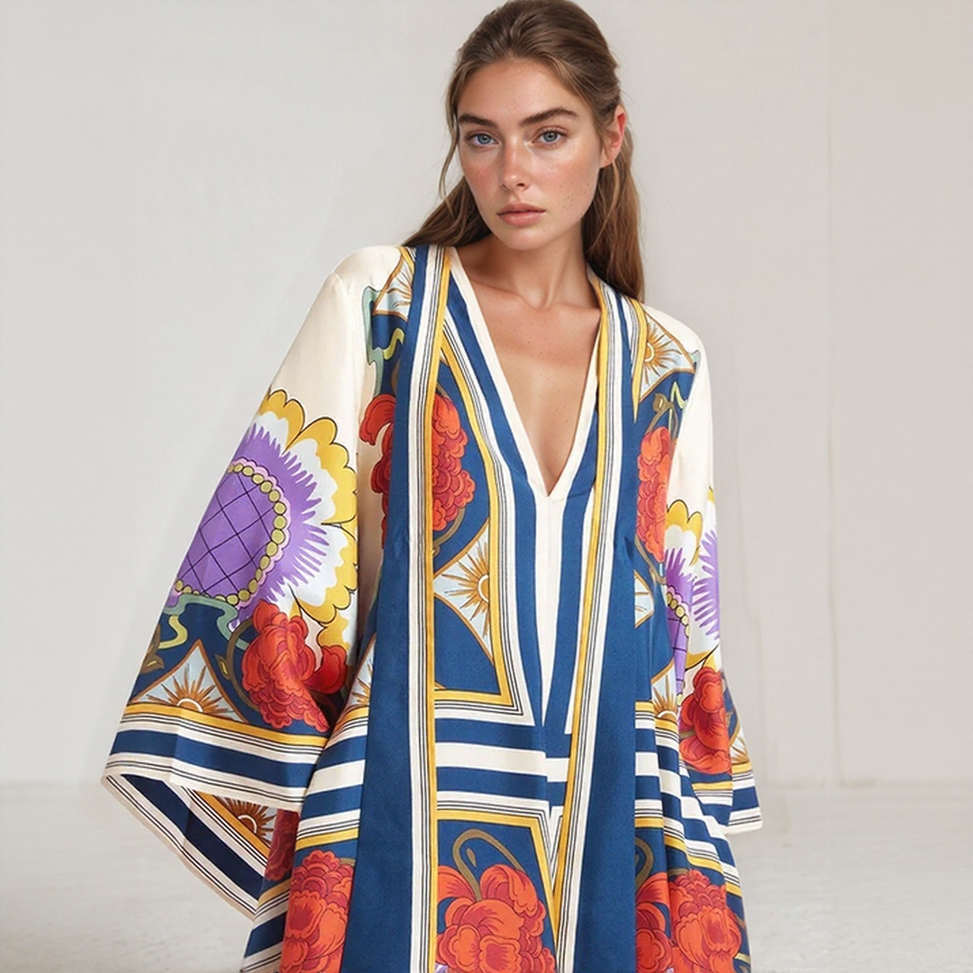 Djamila | Sukienka Maxi Kaftan Boho – Elegancka, Luźna i Płynna