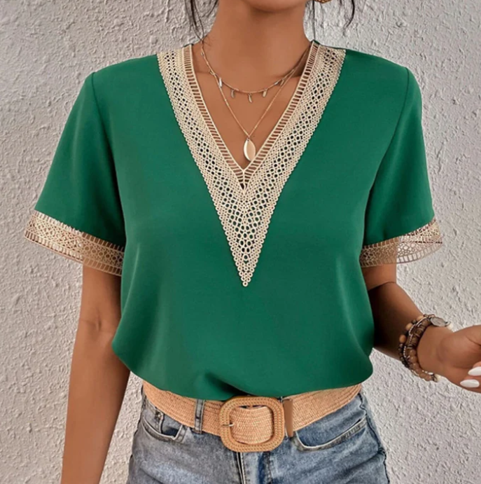 Émilienne | T-shirt V-hals Sommerbrise