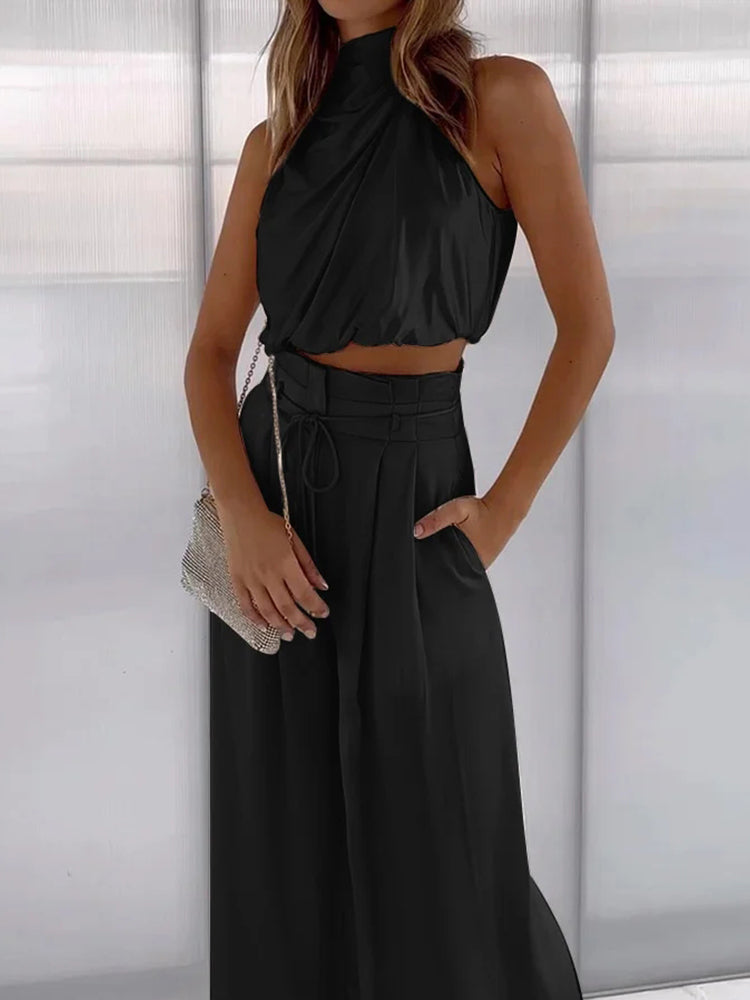 Marine | Ensemble Chic – Asymetrický top a voľné nohavice