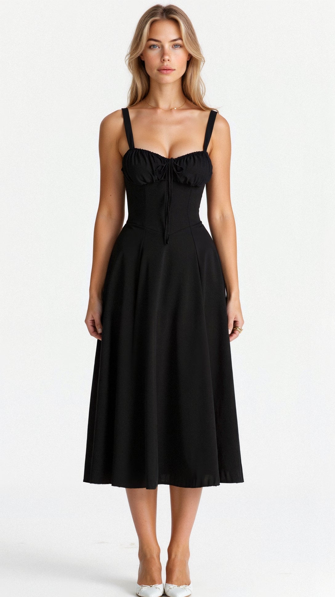 Zélie | Robe Mi-Longue – Allure Corset Et Finesse Moderne