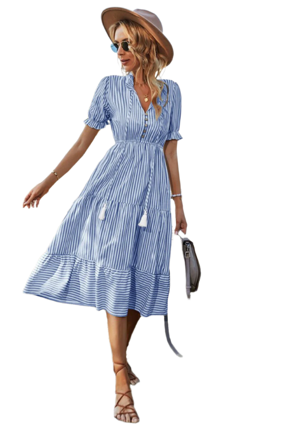 Freja | Sukienka Boho Chic w Paski