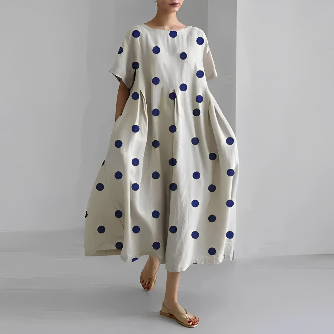 Dorothée | Lange Kleid mit Mustern – Weit geschnitten und modisch
