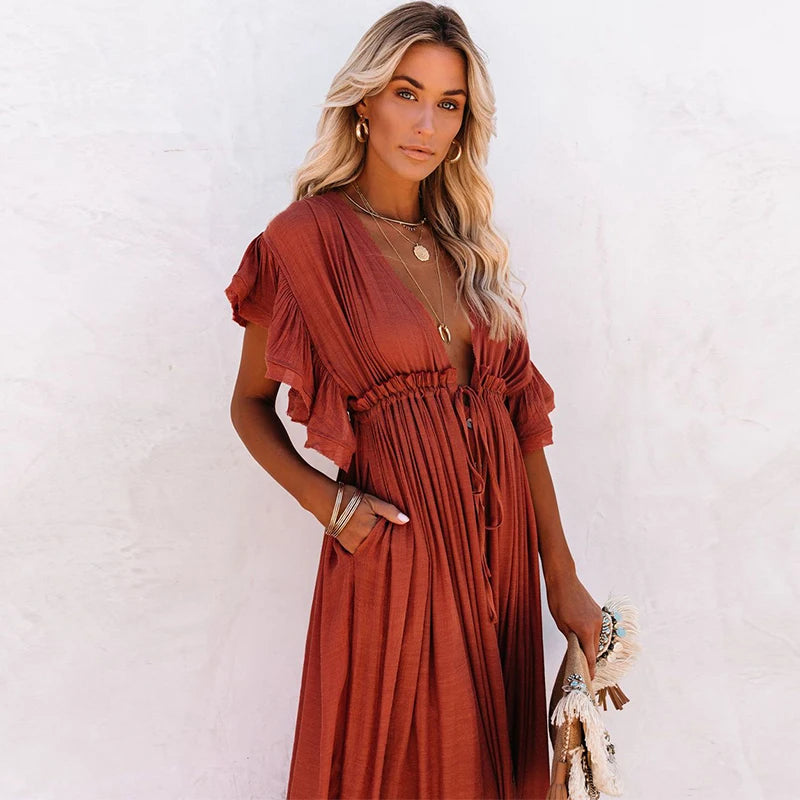 Éléonore | Robe Longue Chic Bohème – Élégance Décontractée Et Raffinée