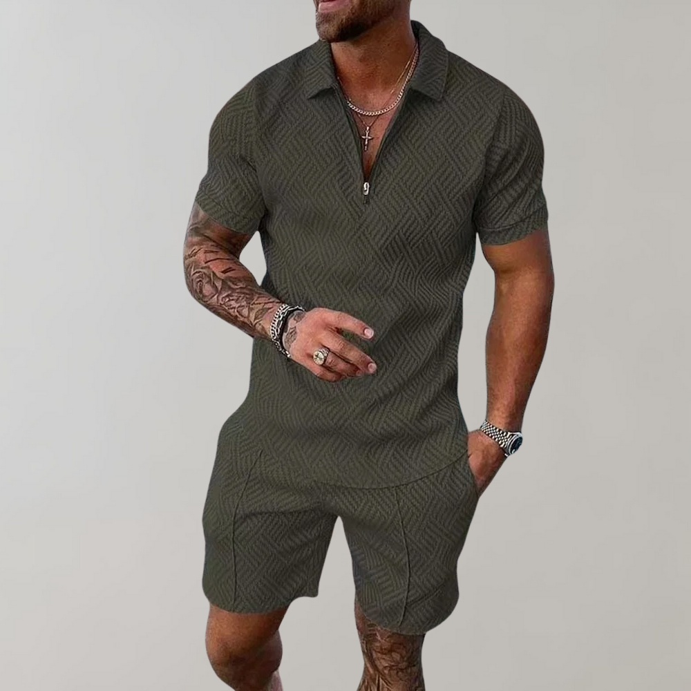 Soren | Elegant Zipped Ensemble Short Sleeves 
