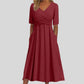 Faustine | Long Crossed Dress with Short Sleeves 