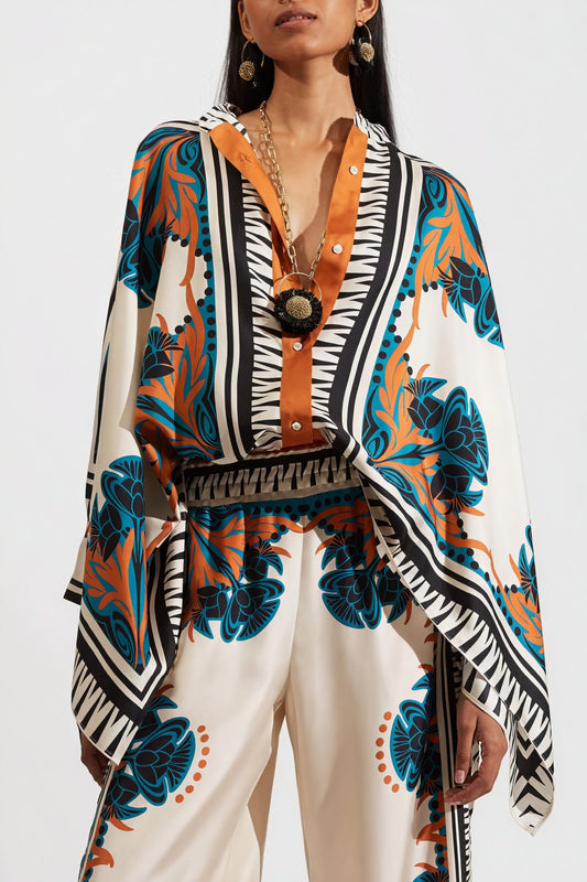 Inaya | Conjunto Kimono – Impresión Bohemia y Pantalón Amplio 