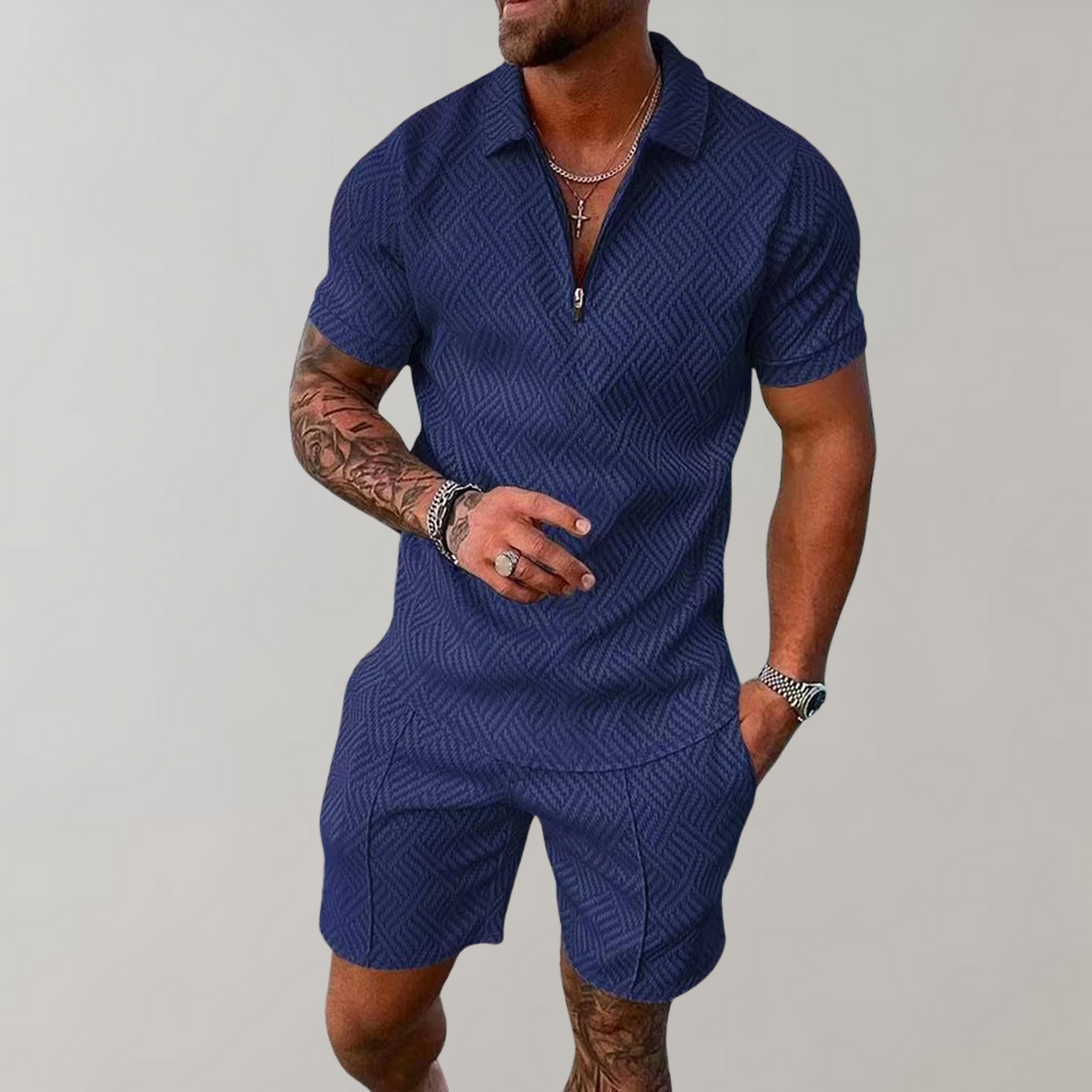 Soren | Elegant Zipped Ensemble Short Sleeves 