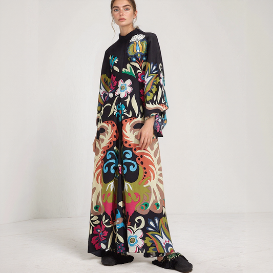 Djamila | Sukienka Maxi Kaftan Boho – Elegancka, Luźna i Płynna 