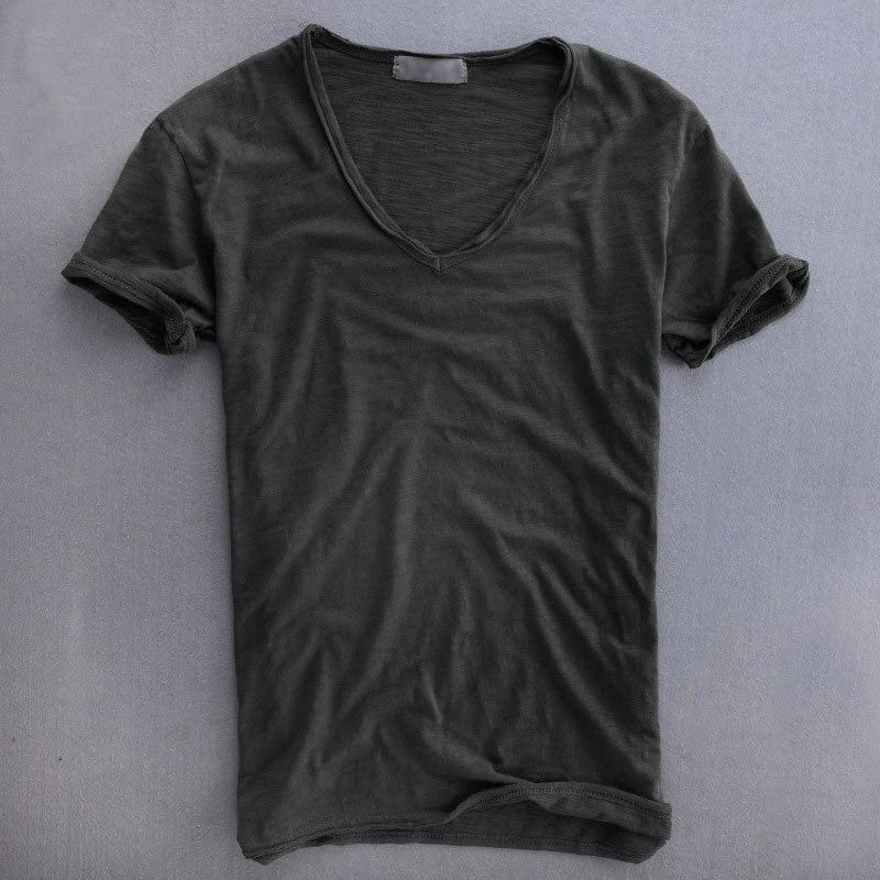 ロバート | メンズTシャツ Vネック – ミニマリストで時代を超えたスタイル 