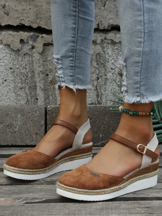 Lucie | Espadriller med Platåhæl – Bohemsk Chic Utseende 