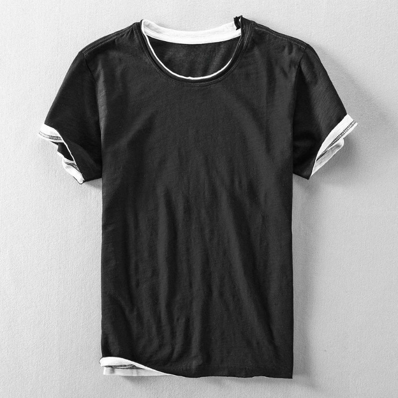 Fabio | T-shirt a Collo Rotondo e Maniche con Orli Visibili 