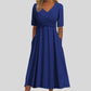 Faustine | Long Crossed Dress with Short Sleeves 