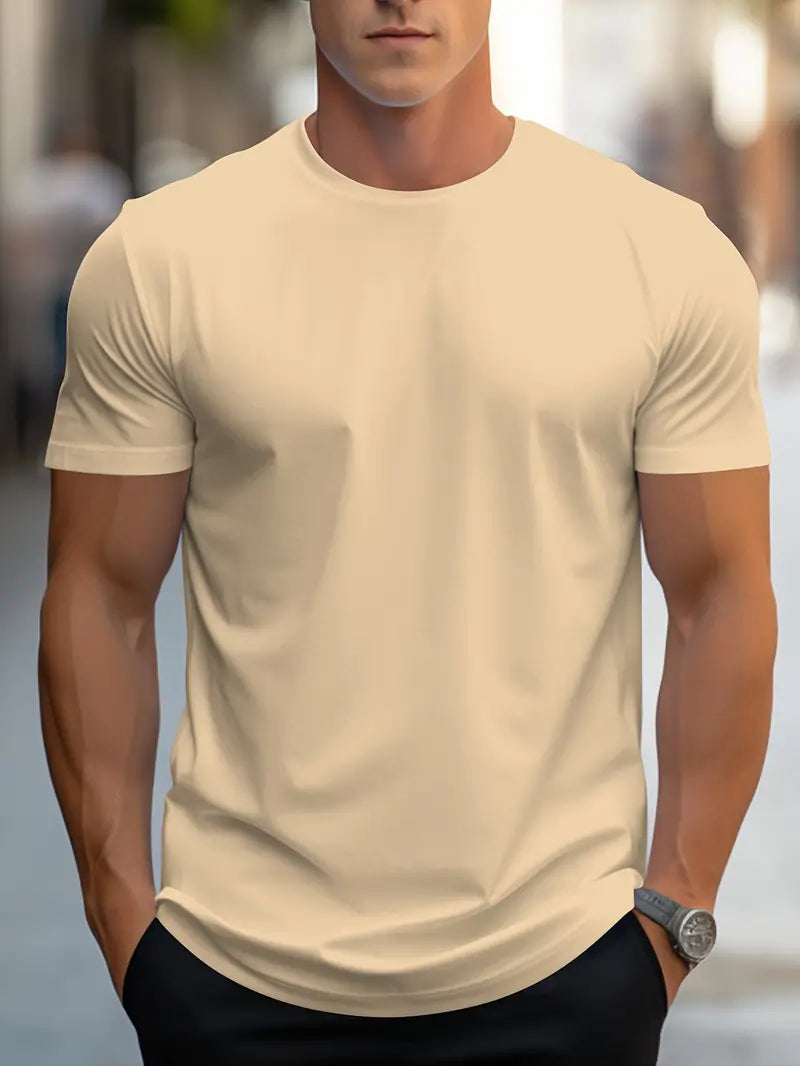Ewen | Fitted T-shirt with Round Neck Short Sleeves 