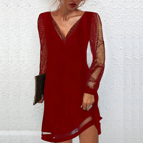 Aurore | Robe Mi-Longue De Soirée – Effet Dentelle Et Brillance Discrète