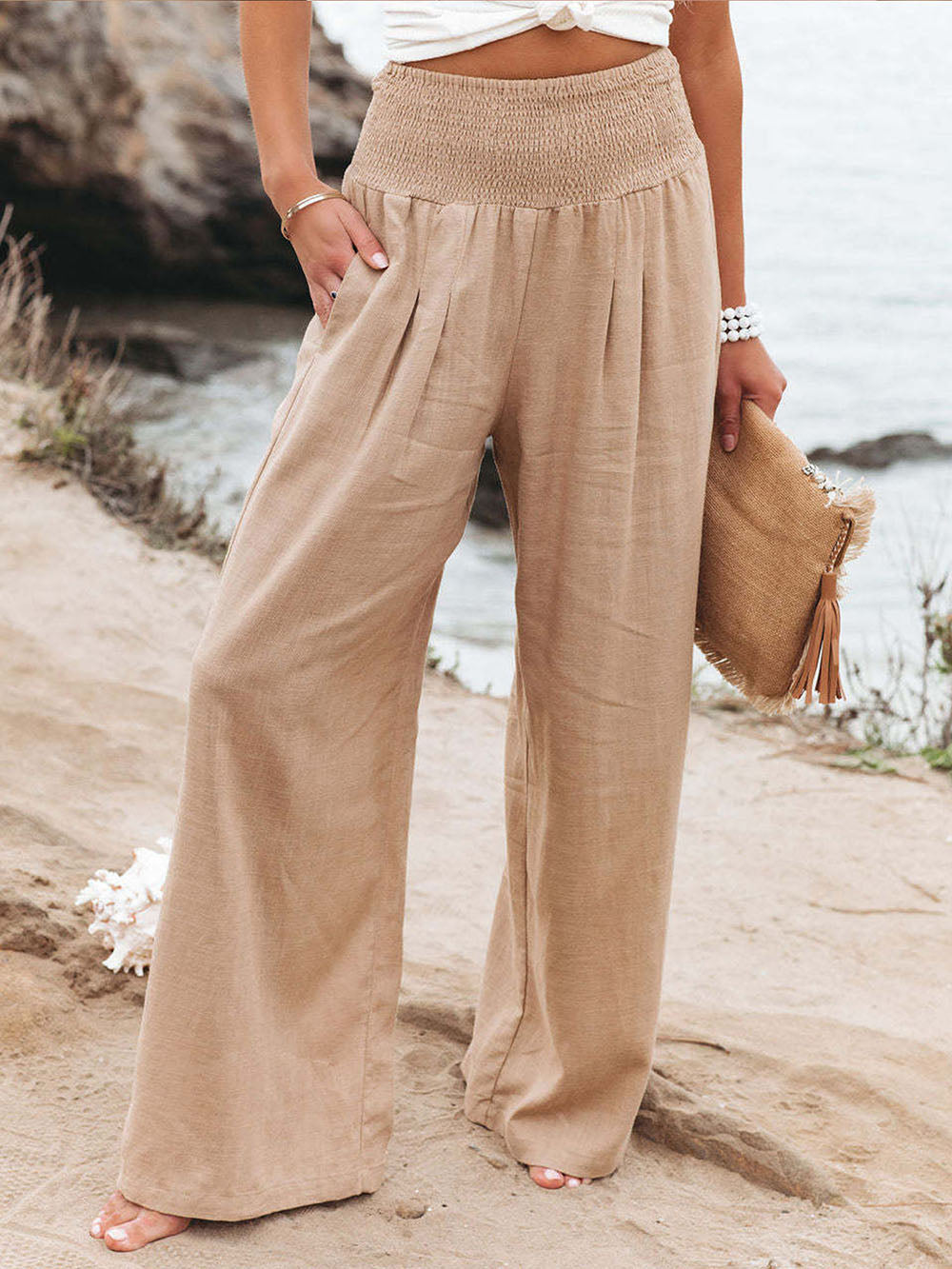 Sandra | Pantalon Palazzo – Talie Înaltă Și Eleganță Fluidă 