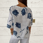 Jeanne | Elegant Floral Blouse – Central Buttoning and Short Sleeves 