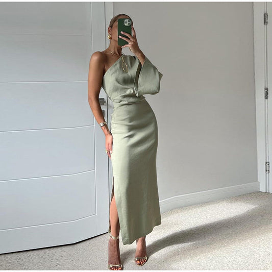 Yassmine | Abito Lungo Una Manica – Glamour Sottile E Fascino Urbano 