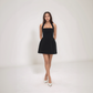 Sandra | Robe Mini D’été – Décolleté Halter Et Volume Fluide