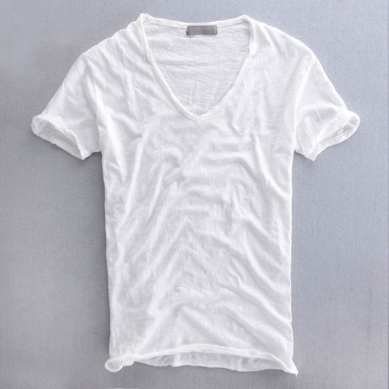 ロバート | メンズTシャツ Vネック – ミニマリストで時代を超えたスタイル 