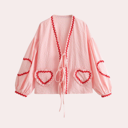 Claire | Camisa Detalle Corazón Y Toque Romántico 