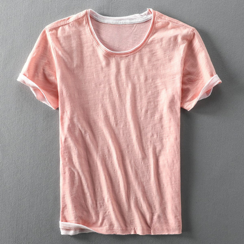 Fabio | T-shirt a Collo Rotondo e Maniche con Orli Visibili 