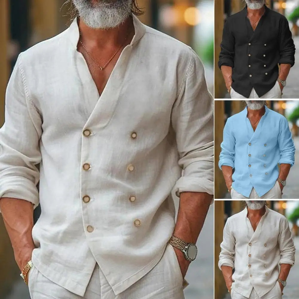 Gédéon | Cămașă Bărbați Cu Butonare Încrucișată – Stil Trendy Și Elegant 