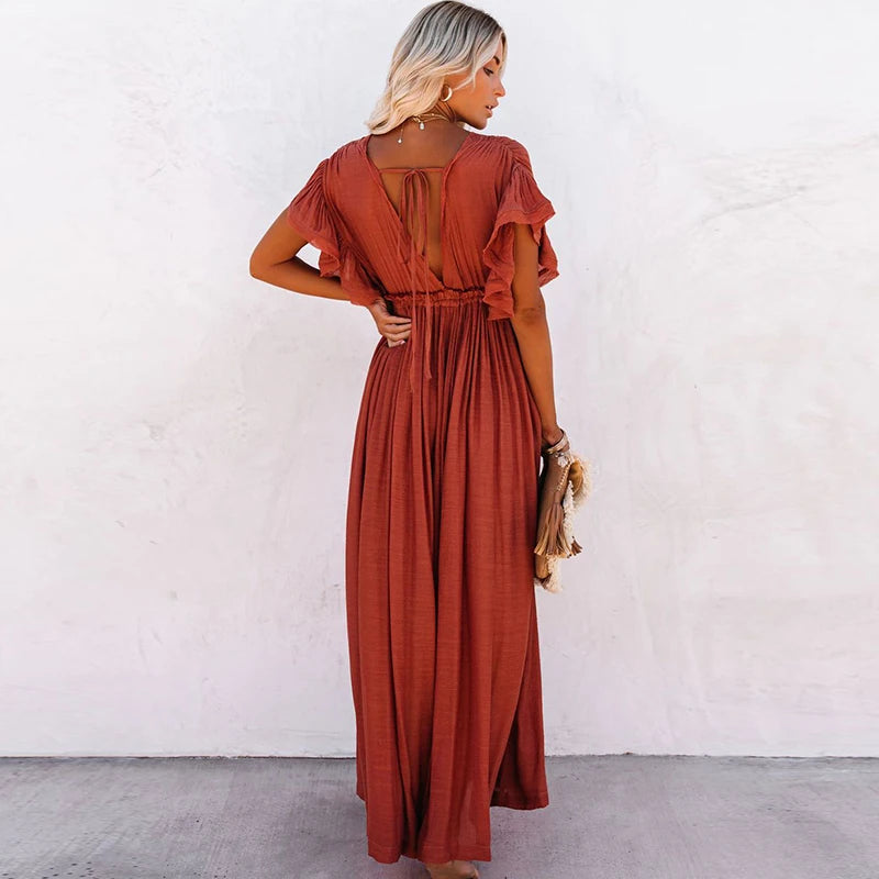Éléonore | Robe Longue Chic Bohème – Élégance Décontractée Et Raffinée