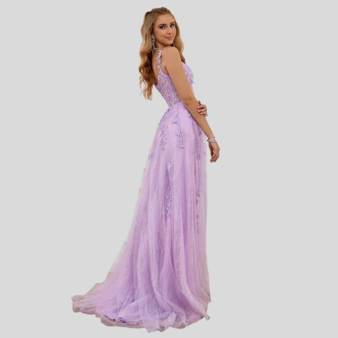 Rita | Lange Elegante Jurk Met Ontblote Schouders 