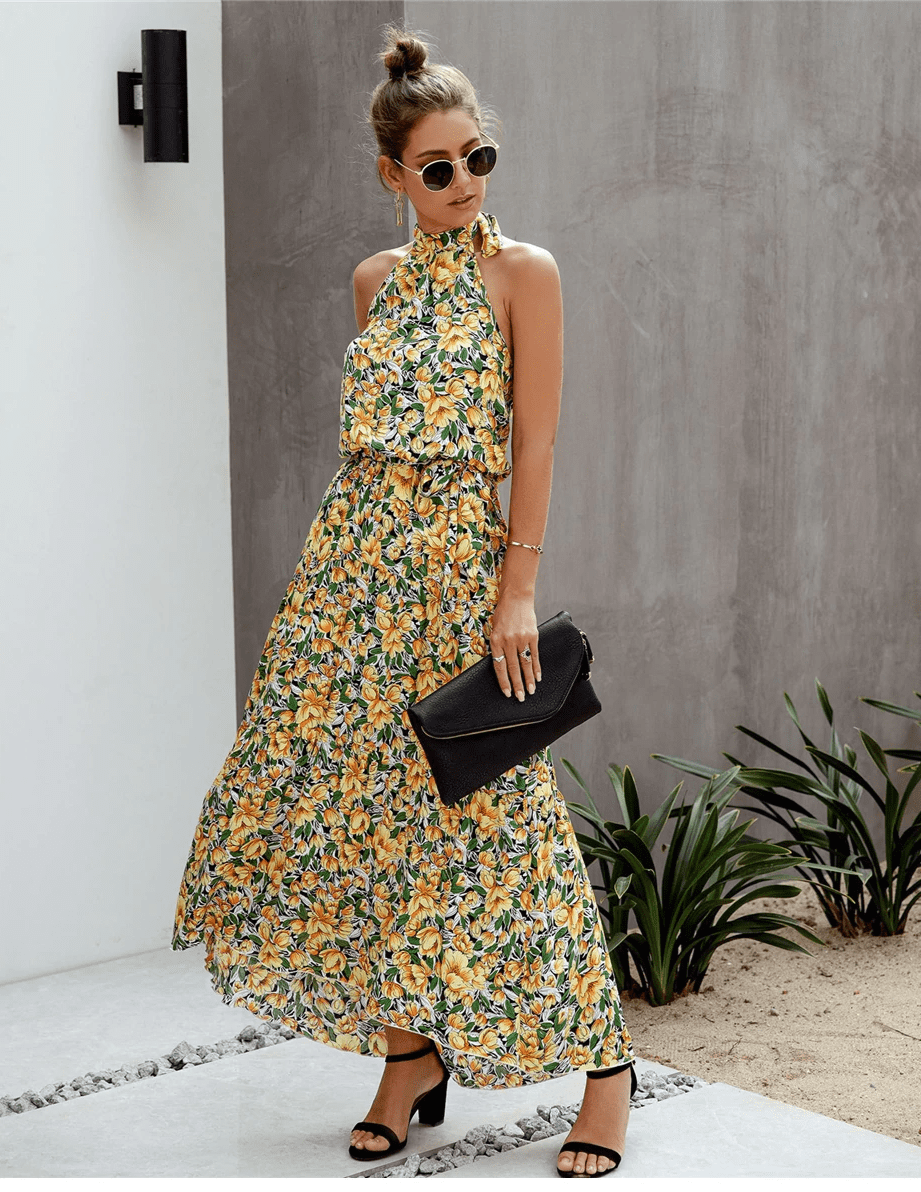 Judith | Bohemian Summer Dress with Floral Print 
