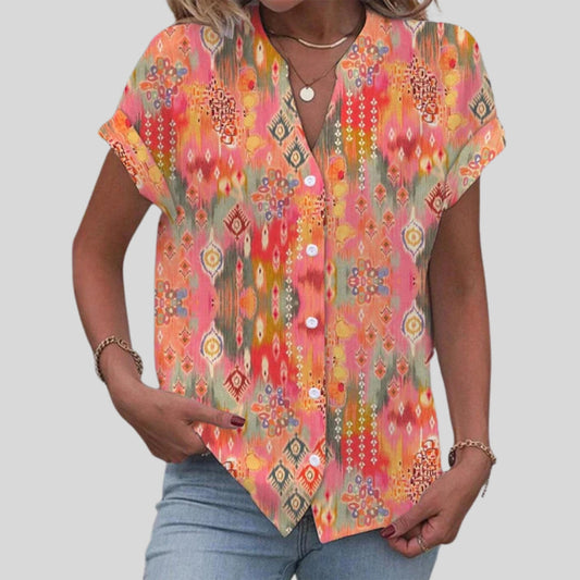 Gwladys | Blusa a Maniche Corte per Donna 