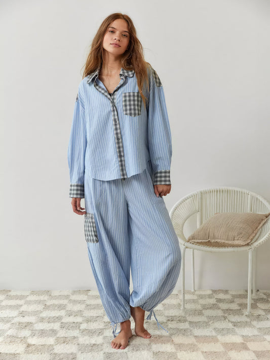 Lucienne | Pyjamas Komfort & Stil i Kontrasttern 