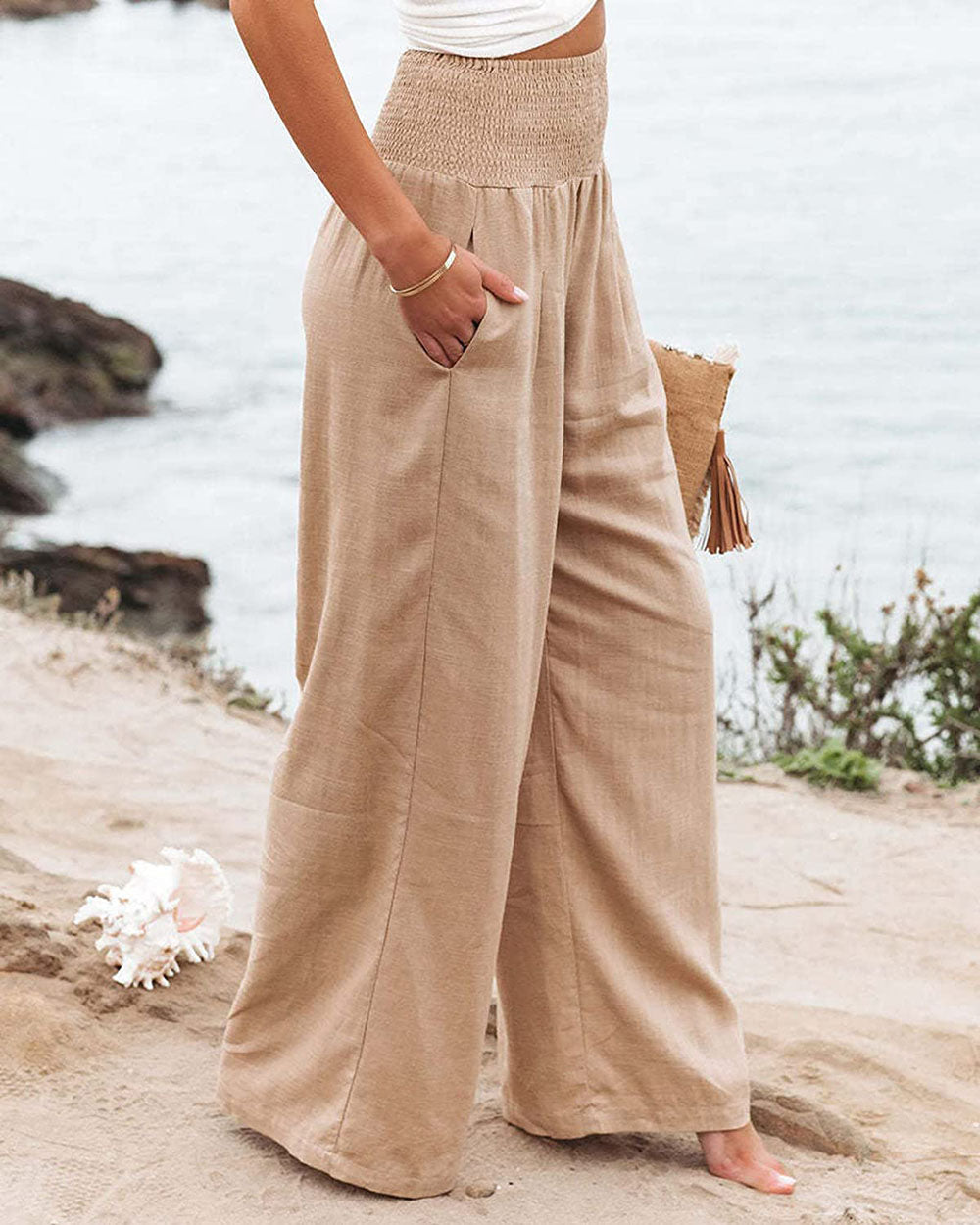 Sandra | Pantalon Palazzo – Talie Înaltă Și Eleganță Fluidă 